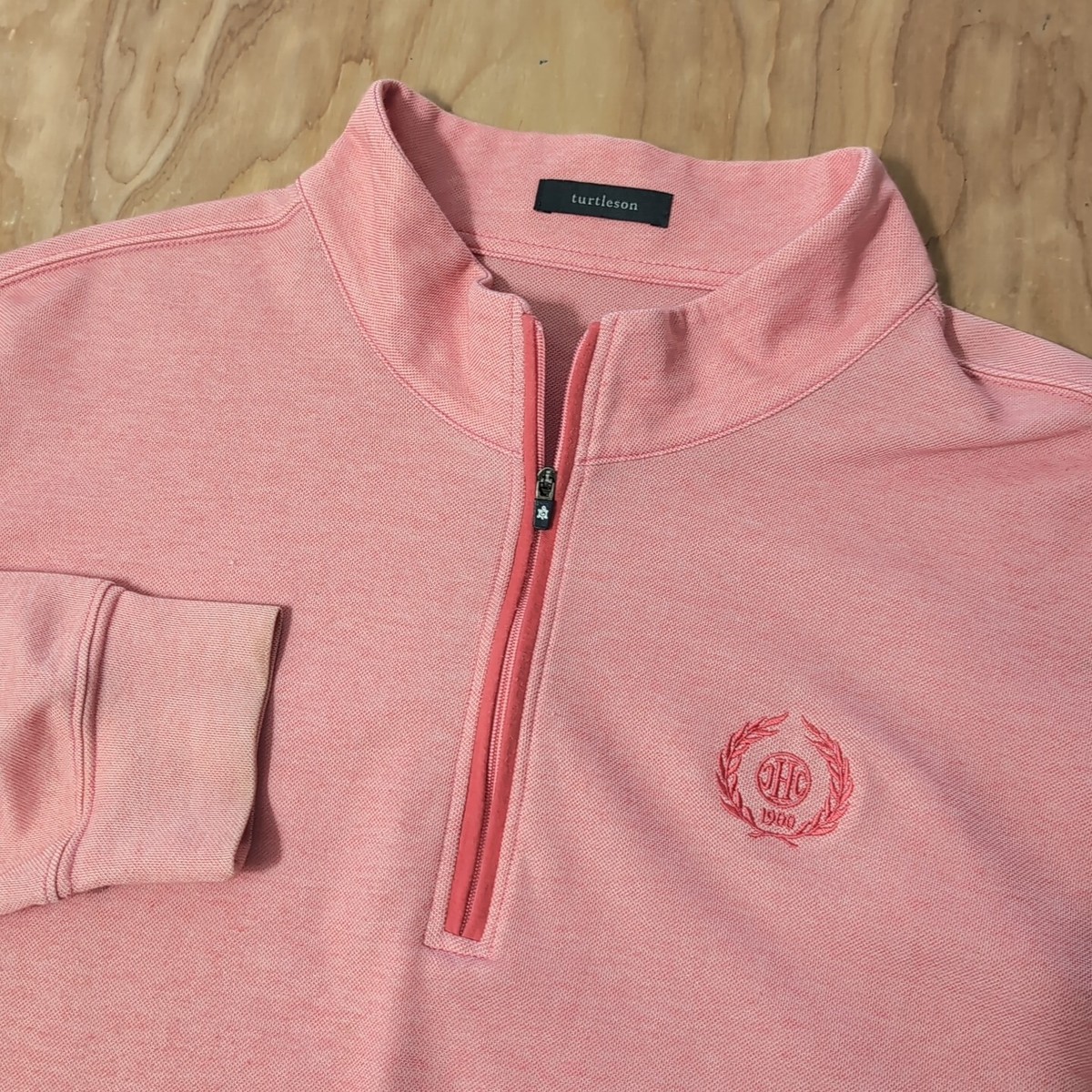 Mens Turtleson Lawrence 1/4 Zip Pullover CHC 1900 Logo Thin Pink