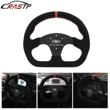 325mm Black Flat Suede Leather Universal Sports Racing Drift Steering Wheel