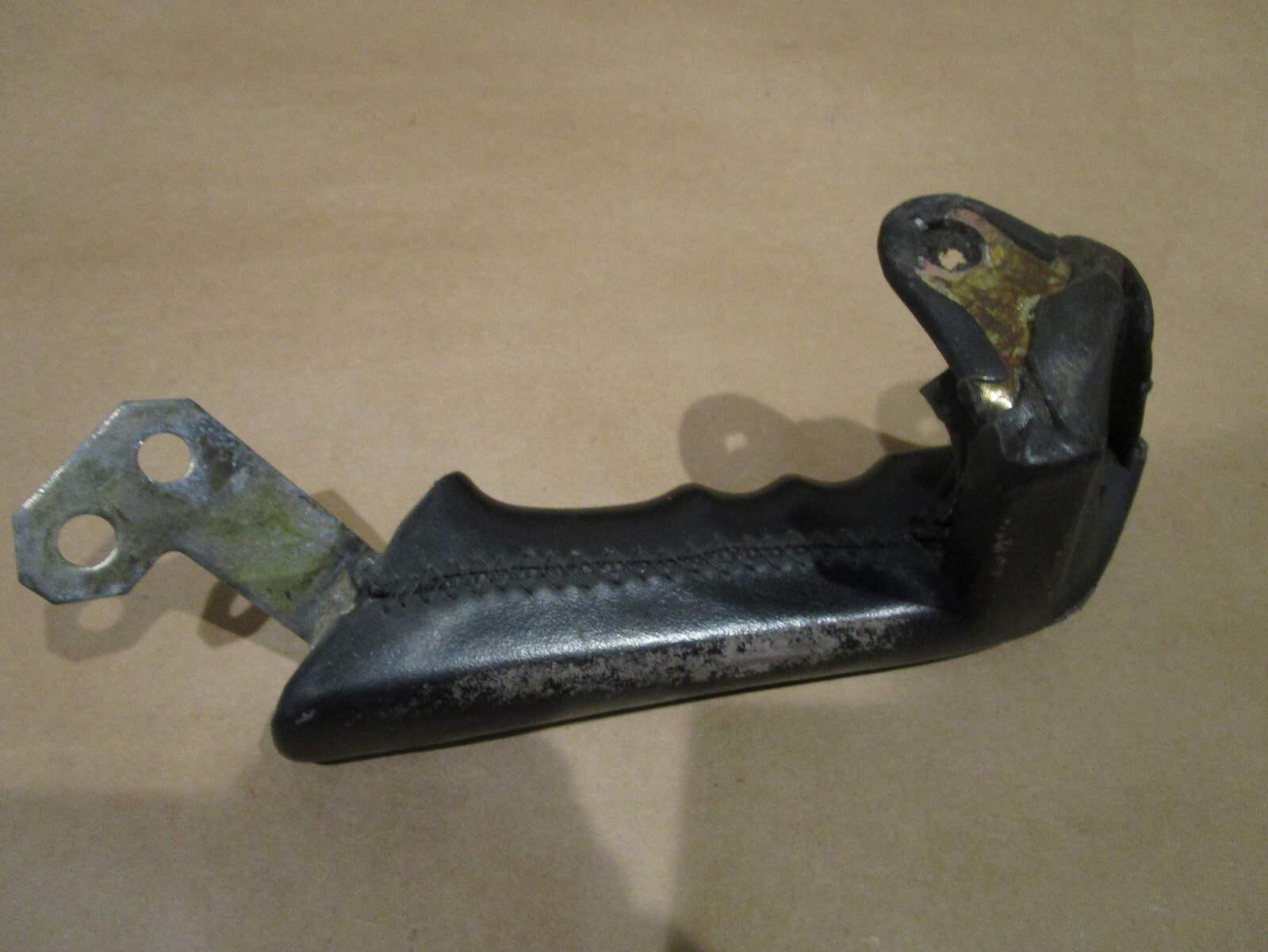 Ferrari 348 - LH Interior Door Grab Handle - Black Leather - P/N 63296500