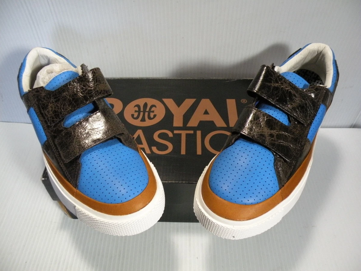 ROYAL ELASTICS KING STRAP LOW CASUAL MEN SHOES BROWN SANKE BLUE