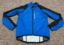 Gore Bike Wear Cycling Windstopper Soft Shell Reflective Jacket Blue Mens M