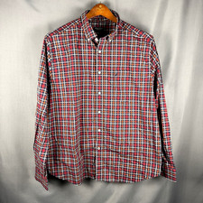 Nautica Flex Classic Fit Plaid Button Up Shirt Mens L Preppy Wrinkle Resistant