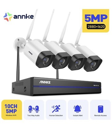 1TB ANNKE 5MP Wireless CCTV System 2-Wege Talk IP Kamera WiFi 10CH Video NVR.