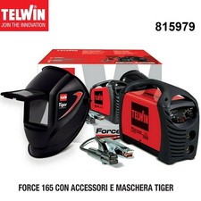 TELWIN FORCE 165 SALDATRICE INVERTER AD ELETTRODO CON ACCESSORI E MASCHERA TIGE