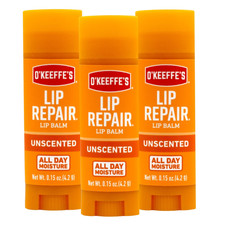 Lip Repair Unscented Lip Balm for Dry, Cracked Lips - Stick 3 Pack - Moisturiz