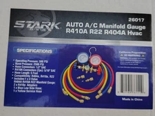 STARK USA  A/C Manifold Dual Gauge Set R410A R22 R404A HVAC Auto 5FT Hose