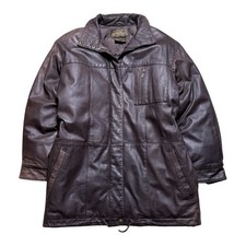 Vintage Eddie Bauer Faded Leather Down Puffer Jacket Winter Women's Small