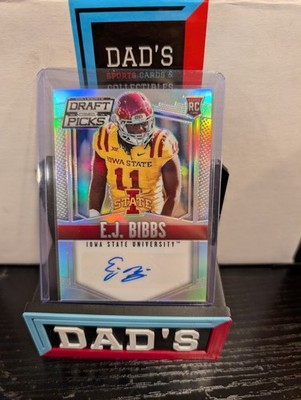 2015 Panini Prizm Draft Picks - E.J. Bibbs #182 Silver Prizm Autographs (AU, RC)
