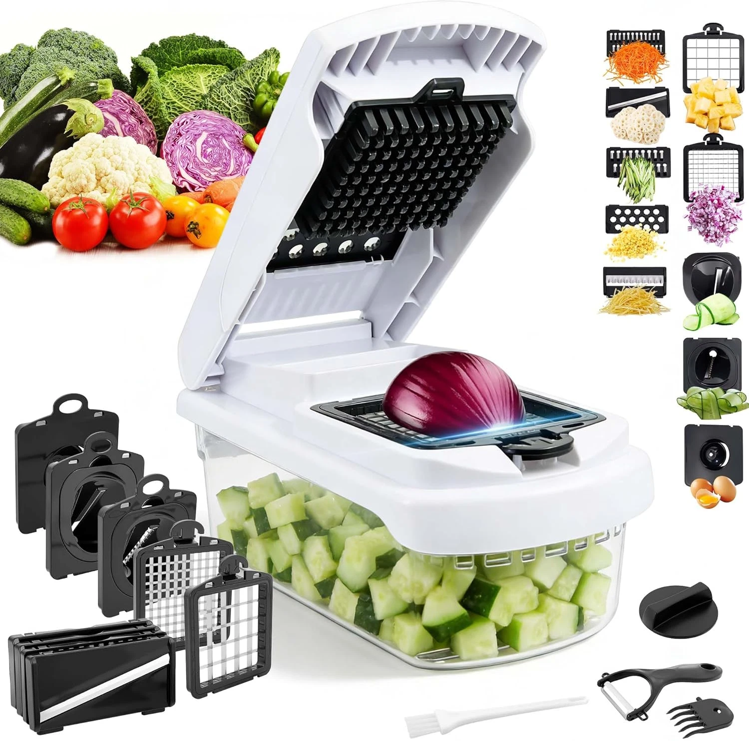 18‑in‑1 Vegetable Chopper & Mandoline Slicer with Container and Grater