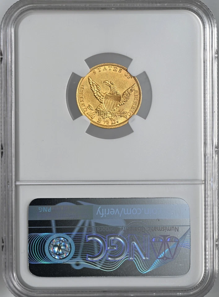 1836  $2.50 GOLD QUARTER EAGLE CLASSIC HEAD  MINT STATE NGC MS61 #8403095-001 - Image 3 of 4