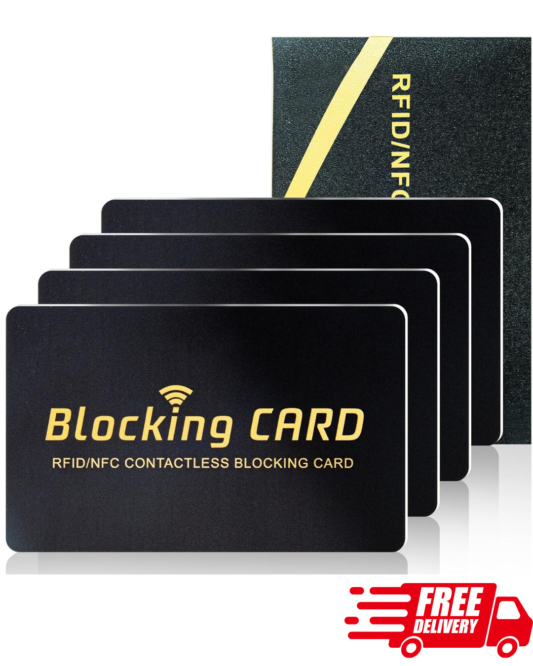 RFID Blocking Card 4 Pack Slim NFC Protector for Wallet Purse Passport Security