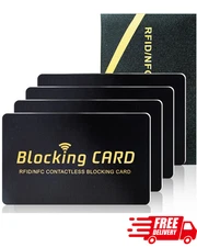 RFID Blocking Card 4 Pack Slim NFC Protector for Wallet Purse Passport Security