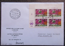 NATIONS UNIES timbre lettre FDC 1er jour en 1990 lot KT104