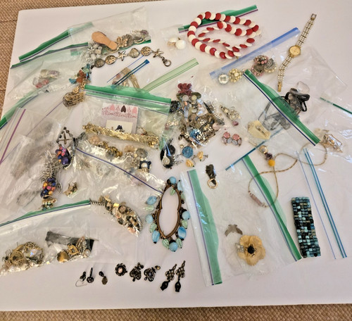 2# Mixed Lot, Findings & Beads for Crafts/Repair Some Vintage Jewelry Making