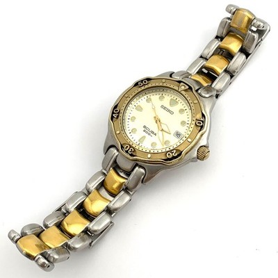 SEIKO SCUBA 7N35-6030 200m men Quartz Gold Dial Watch Japan - Rank