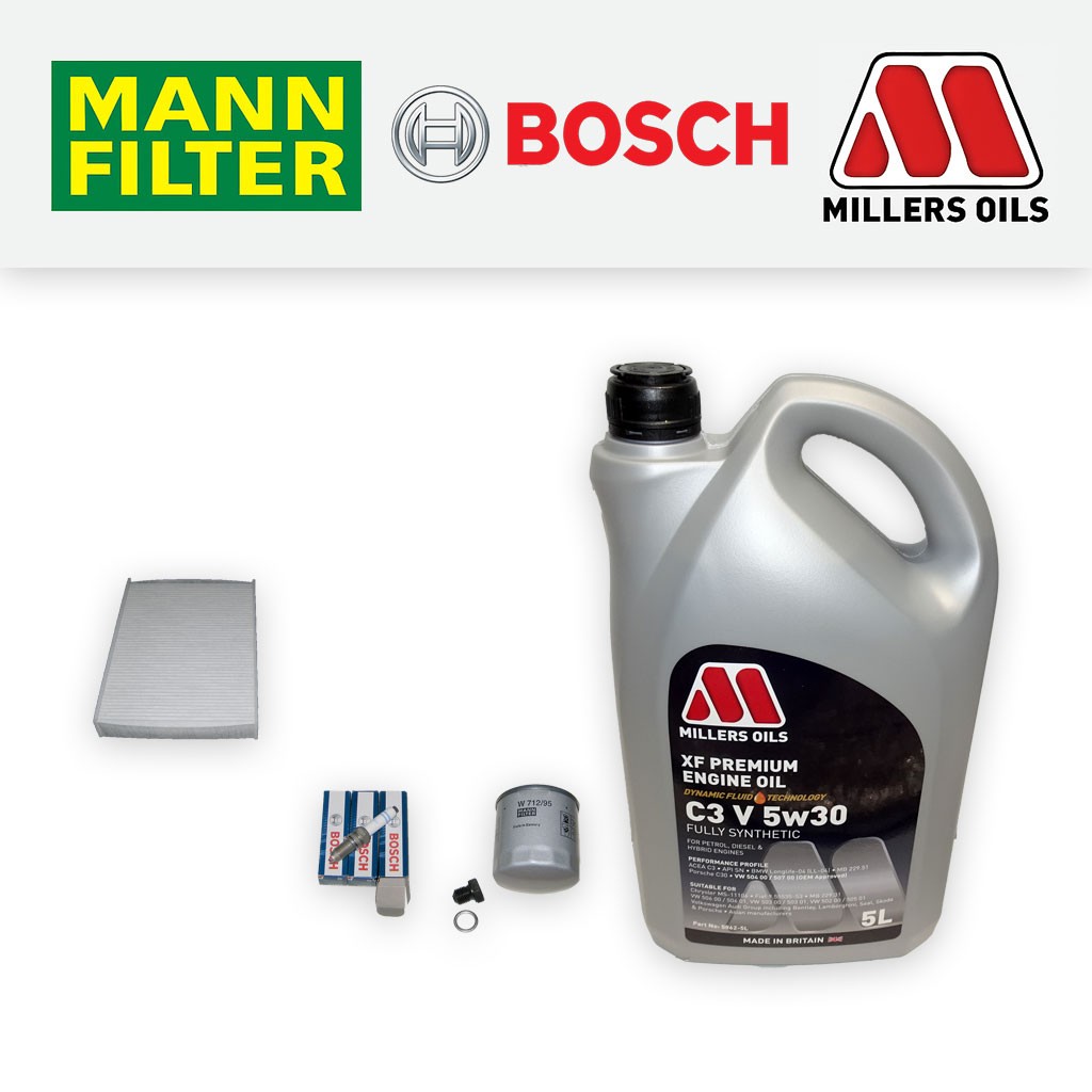 SERVICE KIT SKODA CITIGO 1.0 OIL CABIN FILTER PLUGS +5w30 APPROVED OIL 2011-2019