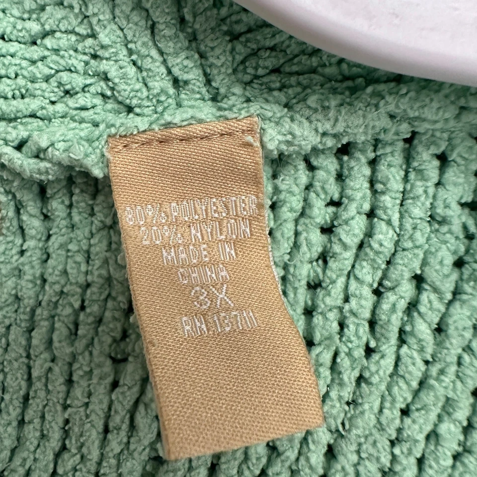 Suéter Cárdigan Kate Hill Mujer Chenille Talla 3X Verde Menta Acogedor Cottagecore Foto 4 de 4