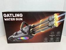 Gatling Electric Water Gun Toy with Rotating Barrel Dual Output New