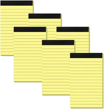 Small Note Pads 3X5 Yellow Pocket Writing Pads 6 Pack Lined Notepads Yellow Smal