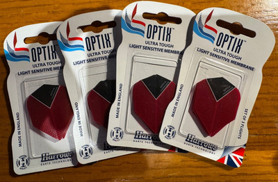 Harrows Optix Ultra Tough Light Sensitive Membrane Dart Flights New (4) 3 Packs