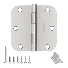 AmzGod Door Hinges Brushed Nickel - 6 Pack Satin 6 Pack, 