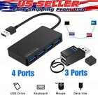 USB 3.0 Hub 4-Port Adapter Charger Data SLIM Super Speed PC Mac Laptop Desktop