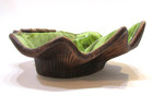 Vintage 70s Maui Hawaii Green Brown Shell Shaped Ashtray Treasure Craft Pottery — photo 2