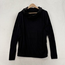 Lululemon Healthy Heart Pullover Sweatshirt Womens 12 Black Stretch Mock Neck