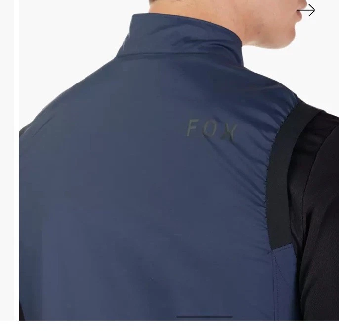 Novo em folha FOX Racing masculino Ranger ciclismo/MTB colete de vento $100 médio azul meia-noite - Imagem 3 de 4