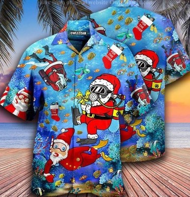 Santa Claus Dives Hawaiian Shirt