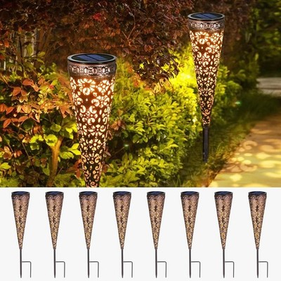 Orientalische Solarleuchten für Außen - Set mit 8 Metall Lampen