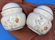 Marmalade Vtg Round Salt and Pepper Shakers Country Goose Cherry Strawberry
