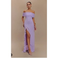 Meshki Audrey Off Shoulder Maxi Dress in Lilac Womans S NWT