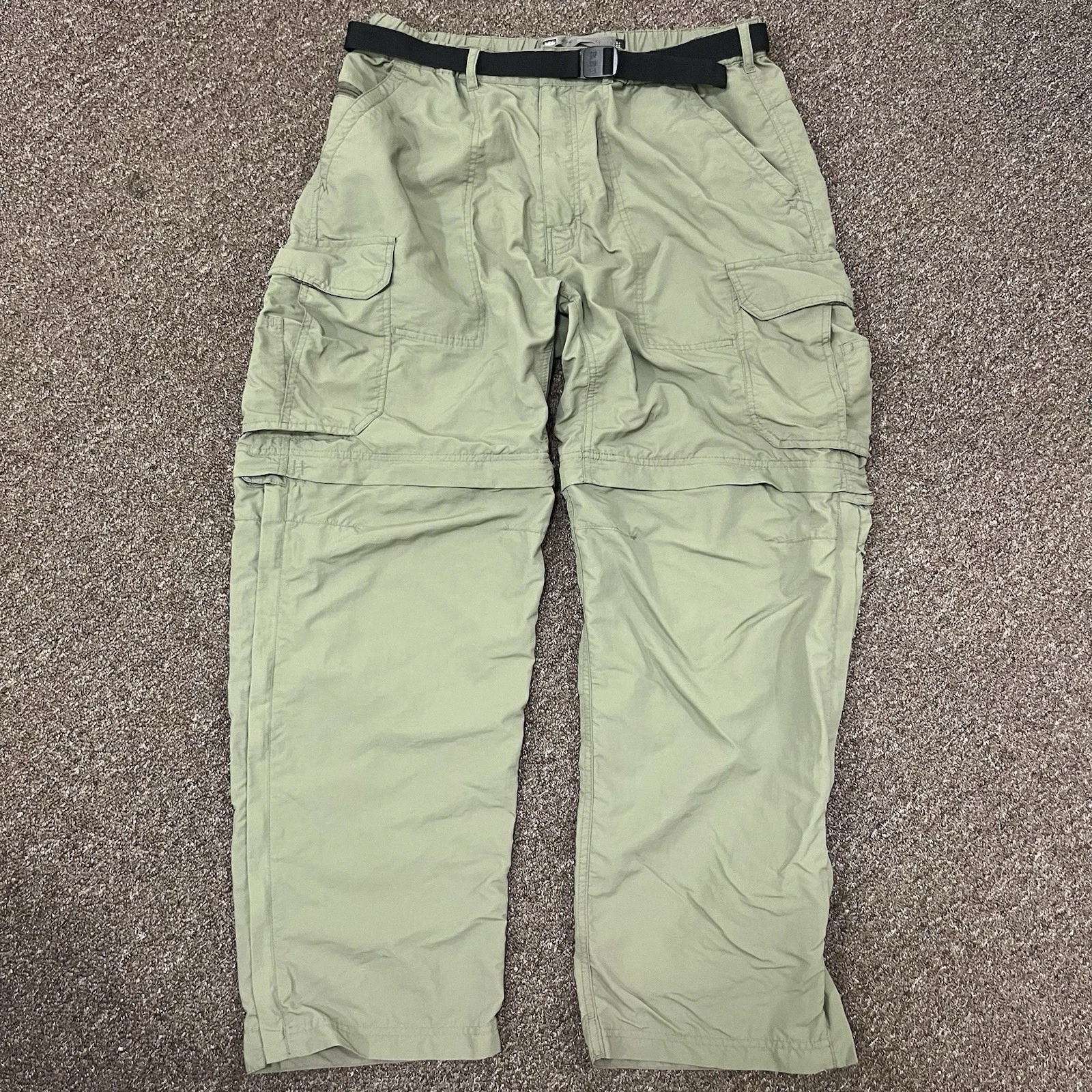 REI Co-op Sahara Convertible Hiking Pants Men's L (32x30) Green Belted Cargo