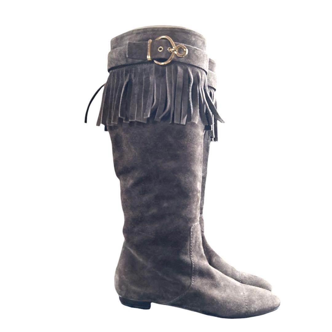 Louis Vuitton Long Boots Shoes EU 36 US 6 Suede Brown Authentic thumbnail 14