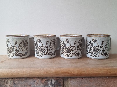 Vintage Dunoon Keramik Schottland Stout Tee Kaffee Tassen Tassen x 4 Film TV Requisite