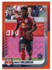 2025 Topps Chrome MLS Omar Valencia Orange Wave Refractor Rookie RC /25 #94