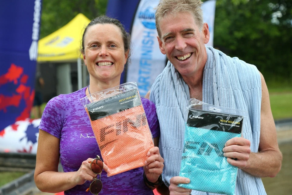 Finis Mesh Gear Bag Swimming Training Waterproof Carry All Dry PEACH SKY BLUE