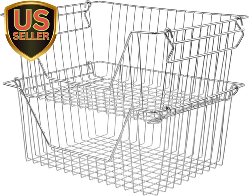 Stackable Wire Metal Baskets Fruit Vegetable Organization Pantry Cabinet Meta... - Picture 7 of 12