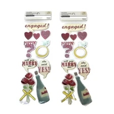 Recollections Dimensional Stickers Engaged Engagement Marry Me 2 Packs 10 Pcs ea