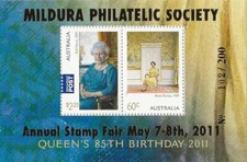 Australia 2011 - Queen Elizabeth II 85th BDay MS ovpt'd Mildura Stamp Fair MNH