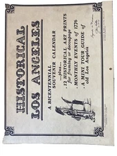 SIGNED by Artist LTD # Historical Los Angeles Bicentennial Calendar 1975