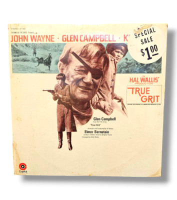 Elmer Bernstein True Grit LP Vinyl John Wayne Glen Campbell Kim Darby 1969 Roost