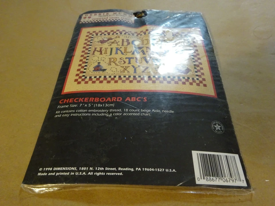 Dimensions NEW 6797 CHECKERBOARD ABC'S Counted Cross Stitch Debbie Mumm 1998 NEW - Image 2 of 4
