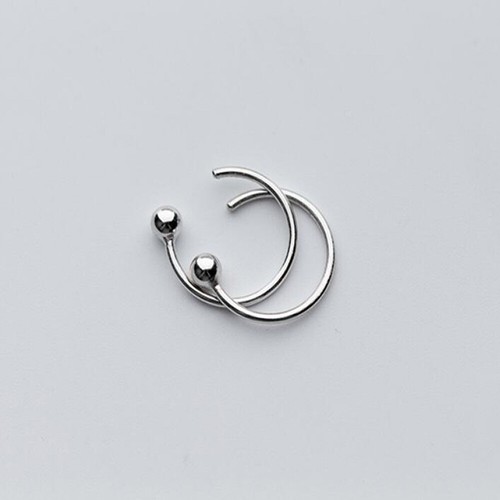 Minimalist 925 Sterling Silver Ball Bead Small Ear Jacket Hook Earrings A1108 - Picture 5 of 5
