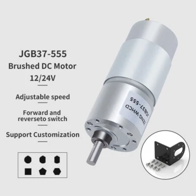 ZENG WHCD JGB37-555 Reduction Gear Motor DC 12V 24V Reversible High Torque Metal Gearbox