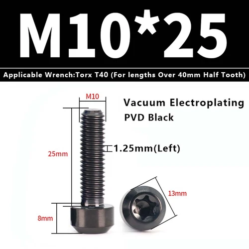 M4M5M6M8M10 Titanium Bolts Taper Cone Socket Head Motorcycle Modification Screws - Picture 166 of 205