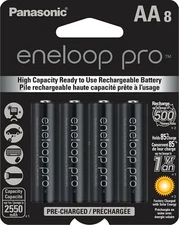Panasonic Eneloop Pro AA (BK-3HCCA8BA) Ni-MH Rechargeable Batteries (8 Pack)