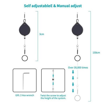 Set von 6 Premium VR Kabel Management Decke Pulley System Heavy Duty Schwarz