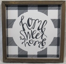 Buffalo Check HOME SWEET HOME Sign Wood Frame...